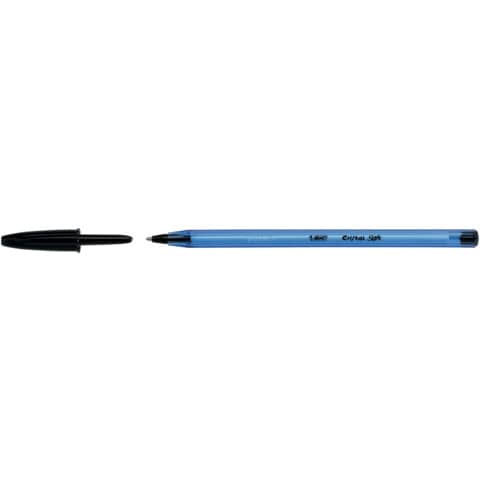Penna a sfera BIC Cristal Soft M 1,2 mm nero 951433