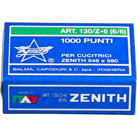 Punti metallici ZENITH 130/Z6 6/6  Conf. 1000 punti - 0301303601