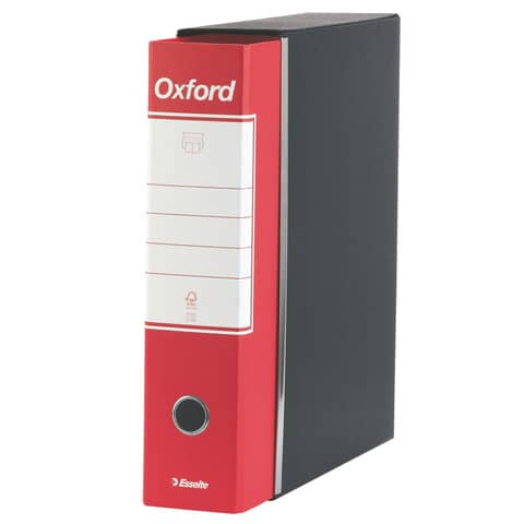 Registratore con custodia Esselte G83 Oxford commerciale 29,5x32 cm - dorso 8 cm rosso - 390783160