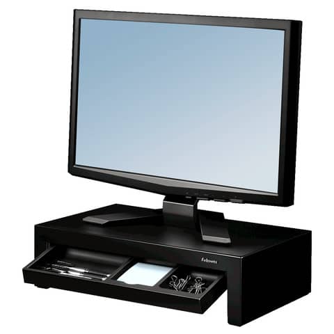 Supporto FELLOWES Monitor Designer Suites plastica nero altezza regolabile 11/13/15cm - 8038101