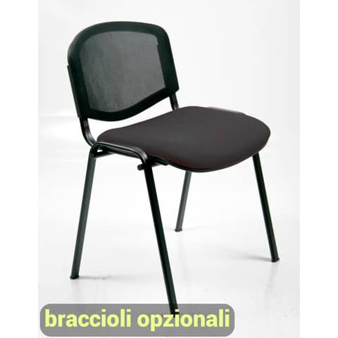 Sedia unisit dado d5n acciaio nero schienale rete 8050043741158