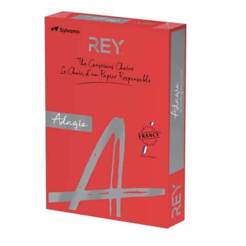 Carta colorata a4 rey adagio rosso intenso 160g 3368220089685