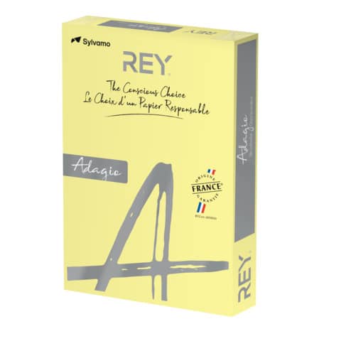 Carta colorata A3 International Paper Rey Adagio 80 g/m² giallo canarino 03 - Risma da 500 fogli - ADAGI080X660