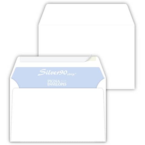 Buste senza finestra Pigna Envelopes Silver80 Strip 80 g/m² 120x180 mm bianco conf. 500 pezzi - 0097685