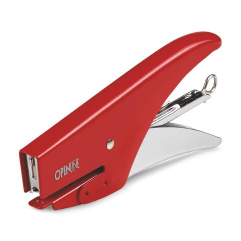 Cucitrice manuale a pinza in acciaio cromato rosso 150 punti max 8028422501853