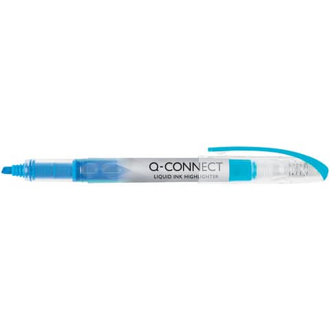 Evidenziatore a penna q-connect blu da 1-4 mm con clip 5705831003996
