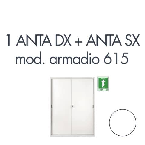 Set 1 porta sx+ 1 porta dx per armadio Tecnical 2 615 bianco 805141163045