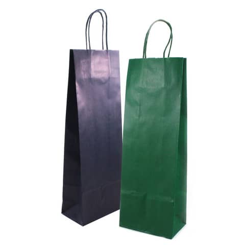 Sacchetti da regalo in carta kraft verde scuro con manici 14x8,5x39 cm 8006715312713