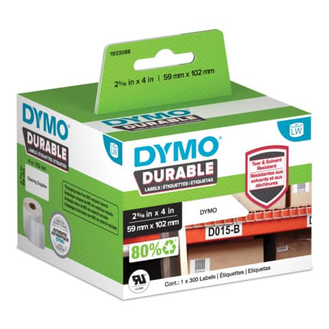 Rotolo da 300 etichette Dymo LabelWriter durable multiuso 102x59 mm bianco 2112290