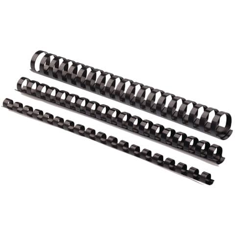 Dorsi plastici nero 16 mm per rilegatura professionale di documenti 077511534737