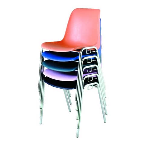 Sedia visitatore unisit esse esc cromato rosso conf 5 pezzi ufficio 8050043743022