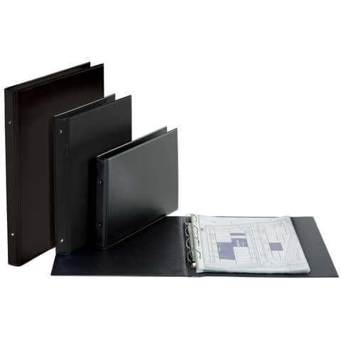 Raccoglitore nero 30x22 cm con 2 anelli ø 25mm favorit 8006779354247