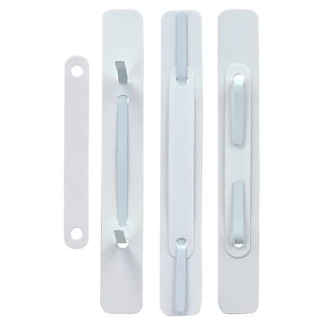 Fermafogli adesivi fastener Sei Rota con pressino bianco - passo 80 mm - conf. 100 pz. - 620045