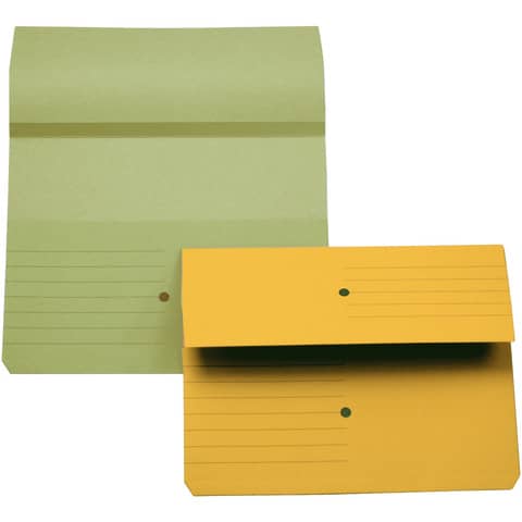 Cartelline con tasca 4Mat A4 in carta woodstock 225 g/m² dorso 3 cm giallo conf. da 10 pezzi - 3240 04