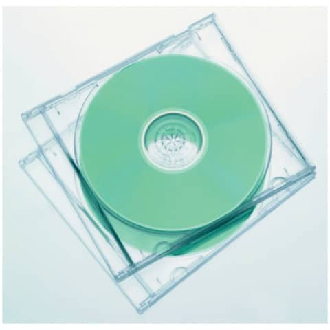 Porta CD e DVD FELLOWES base trasparente jewel case slim conf. 10 pezzi - 9833801