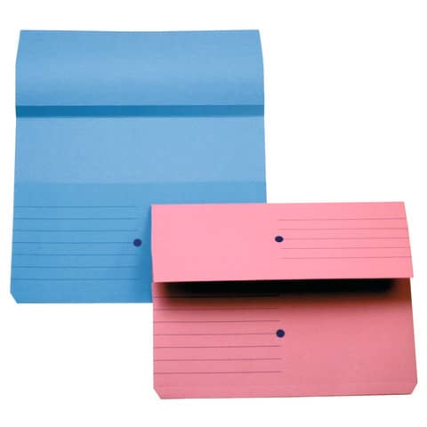 Cartelline con tasca 4Mat A4 in carta woodstock 225 g/m² dorso 3 cm blu conf. da 10 pezzi - 3240 01