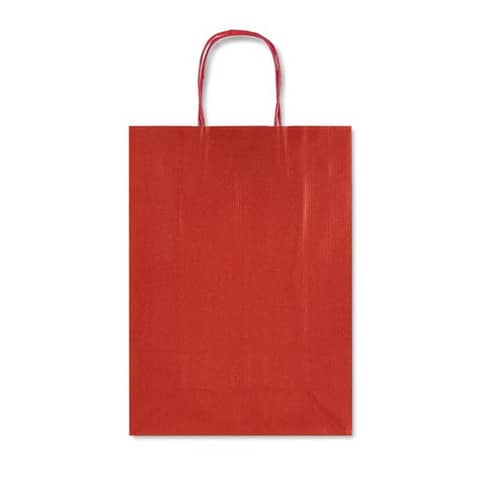 Sacchetti regalo rosso 36x12x41 cm in kraft avana con manici di carta 8006715313369