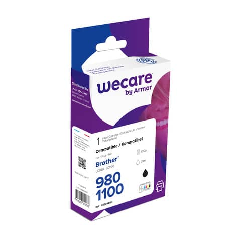 Cartuccia inkjet wecare per brother lc-1100bk nero compatibile 8715057012730