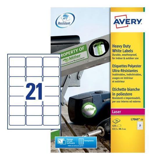 Etichetta poliestere a singola faccia di dimensioni 5x38 cm del marchio Avery. 5014702985676 | initpc.it