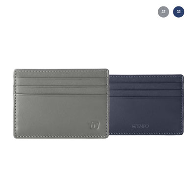Porta carte di credito gate in pelle cm 11x8 col.grigio