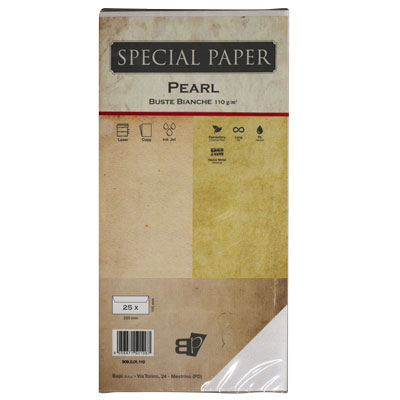 Busta 11x22 pearl gr.125 pz.25 bianco