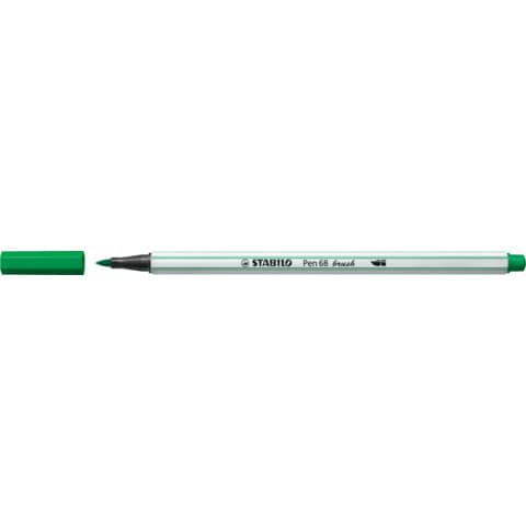 Penna stabilo pen 68 brush verde flessibile per hand lettering 4006381545884