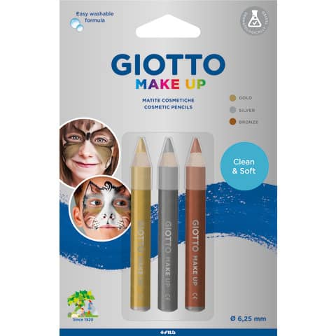 Matite colorate giotto make up in oro argento bronzo didattica 8000825030925