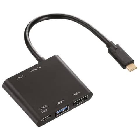 Adattatore Multiport HAMA 4in1 USB C / 2xUSB A, USB Type C, HDMI nero 7135729