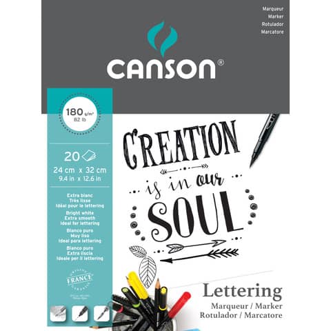 Blocco Canson Lettering Marker 180 g/m² 24x32 cm - 30 fogli C400109921