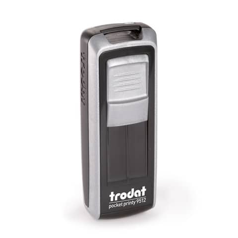 Timbro autoinchiostrante trodat 9512 nero e argento 47x18mm 190084492041