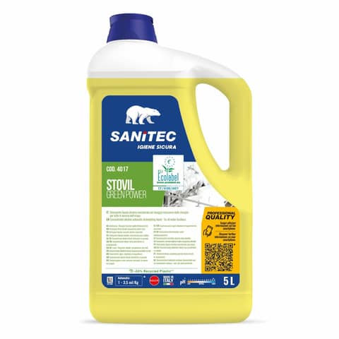 Detergente alcalino concentrato per lavastoviglie Green Power Sanitec 4.8 L 4017