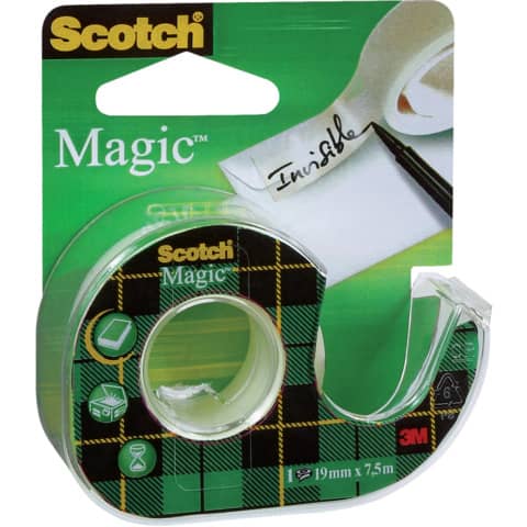 Nastri adesivo trasparente Scotch Magic™ 810 19 mm x 7,5 m in minichiocciola trasparente 7100086322
