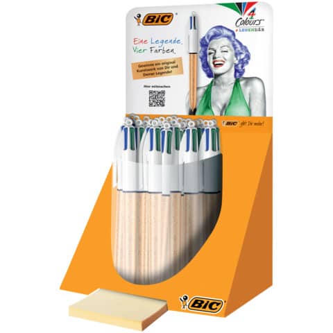 Penna a sfera bic 4 colours shine dorata con inchiostro multicolore 3086123595156