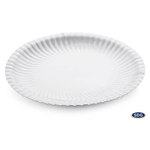 Piatto piano cartoncino riciclato 23cm bianco patinato 50pezzi 8032532910368