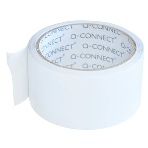 Nastro adesivo da imballo Q-Connect 50 mm x 66 m bianco - svolgimento rumoroso - conf. 6 pezzi - KF02901