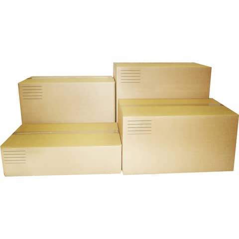 Scatole americane imballo di cartone a 2 onde 400x300x300 mm colore avana - conf. 10 pezzi - 12646201