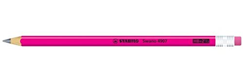 Matite Stabilo Swano fluo con gomma pz.12 hb rosa