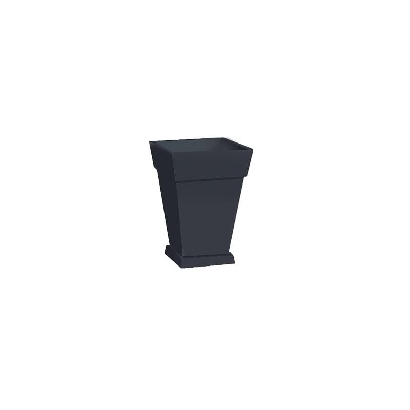 Vaso quadrato con fascia cm.37x37 h.52 antracite