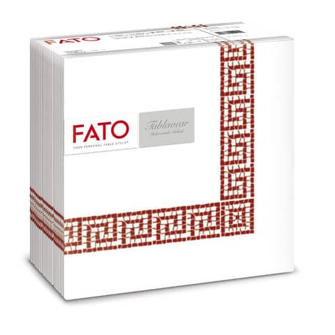 Tovaglioli piegati 1 velo Fato Tablewear 40x40 cm pura cellulosa decoro Mykonos rosso - 88445800
