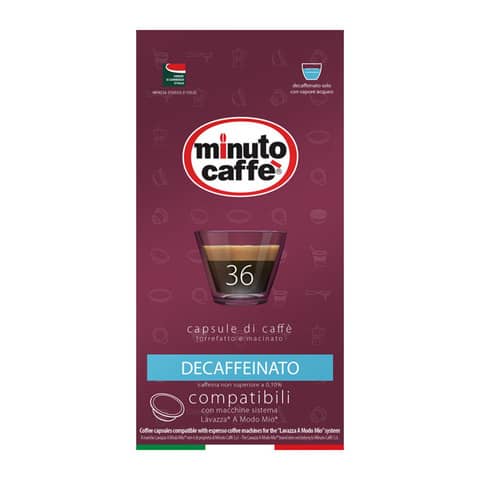 Caffè in capsule compatibili A Modo Mio Minuto caffè Espresso love4 decaffeinato - astuccio 36 pezzi - 02859