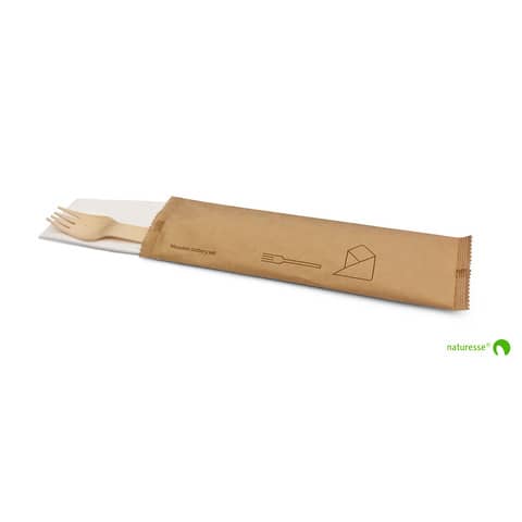 Set di posate monouso in legno biodegradabile da 250 pezzi 7611243552213