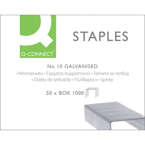 Punti per cucitrice Q-Connect No. 10 acciaio zincato scatola da 1000 punti - KF01281