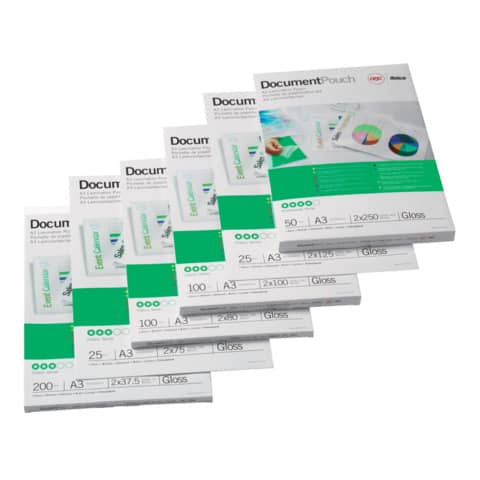Pouches plastificatrici gbc 2x125 µm finitura lucida a2 - 50 pezzi 033816036819
