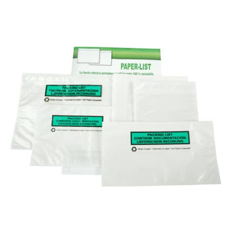 Buste adesive in carta ecologica Methodo C6 trasparenti - 162x120 mm con scritta doc enclosed - conf. 250 pezzi -X101612