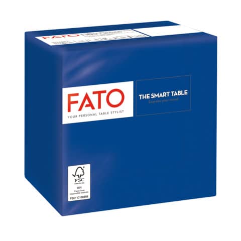 Tovaglioli piegati 2 veli Fato Smart Table pura cellulosa 24x24 cm - blu notte - conf. 100 pezzi - 82229003