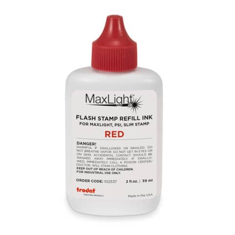 Inchiostro per timbri trodat maxlight refill da 59 ml di colore rosso 1900840253798