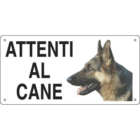 Cartello informativo 25x12,5 cm Cartelli Segnalatori ''Attenti al cane'' 8505