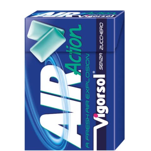 Chewing Gum Vigorsol Air Action Blu. Astuccio. Perfetti 29 gr 01-0303