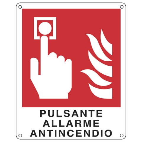 Cartello antincendio 12x14,5 cm Cartelli Segnalatori ''Pulsante allarme antincendio'' - E20174K