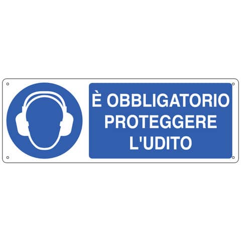 Cartello d'obbligo 35x12,5 cm Cartelli Segnalatori ''Proteggere l'udito'' E1906K